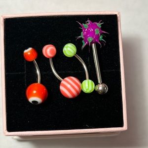 Set Of 4 Belly Ring